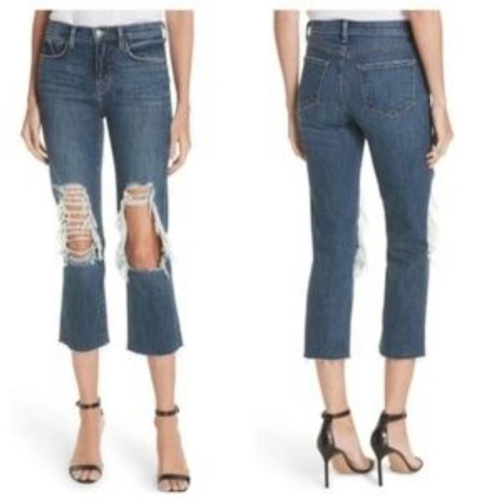 L'agence Jordan Ripped Crop Jeans Size 25